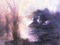 0016  Spoonbills - Oil on Gesso