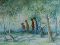 2010 058  Morning Walk - Oil on Gesso